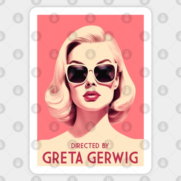 Directed by Greta Gerwig | Retro Movie Poster Sticker by Retro Travel Design